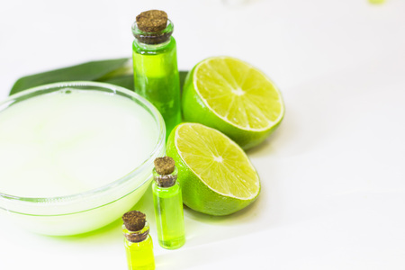 Lime oil skin conceptの写真素材