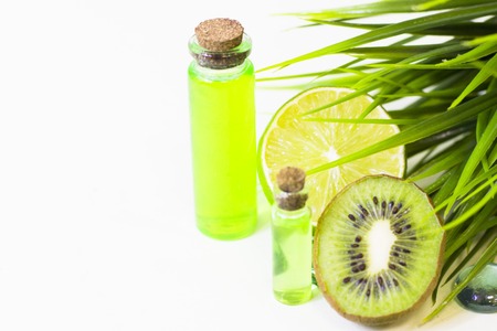 Lime oil skin conceptの写真素材