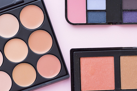 Cosmetic products on pastel colors backgroundの写真素材