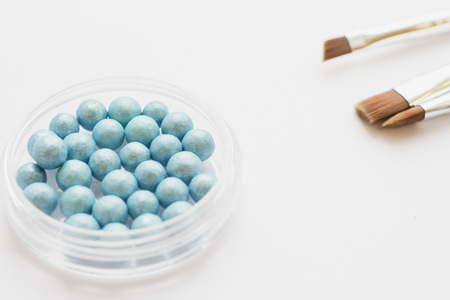 Cosmetic products on white backgroundの写真素材