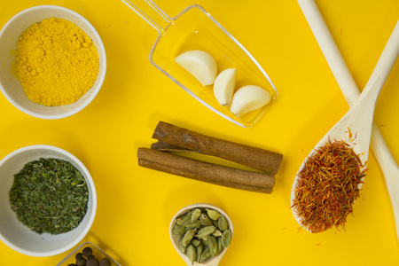 Set of spices and herbsの写真素材