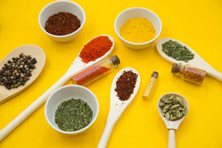 Set of spices and herbsの写真素材