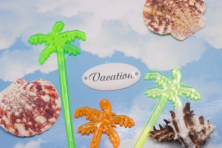Vacation script with cocktail sticksの写真素材
