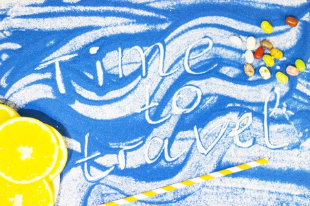 Inscription on a colorful sand