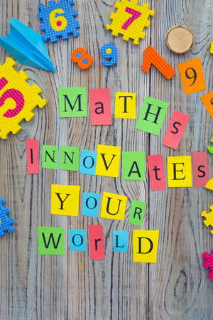 Math Innovate Your World inscriptionの写真素材