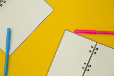 education concept on yellow backgroundの写真素材