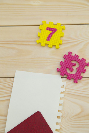 education concept on wooden backgroundの写真素材