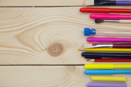 education concept on wooden backgroundの写真素材
