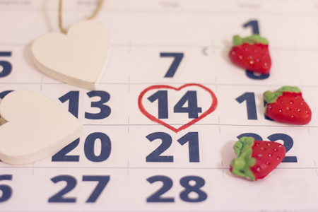 14th february on calendarの写真素材