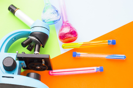 Chemistry class makes chemistry experimentの写真素材