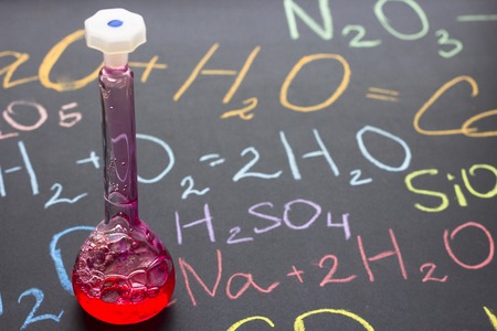 Chemistry class makes chemistry experimentの写真素材