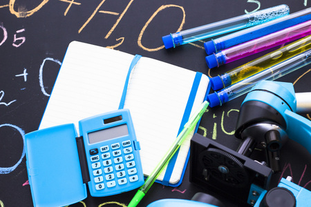 Chemistry class makes chemistry experimentの写真素材