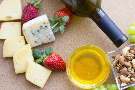Snacks with wineの写真素材