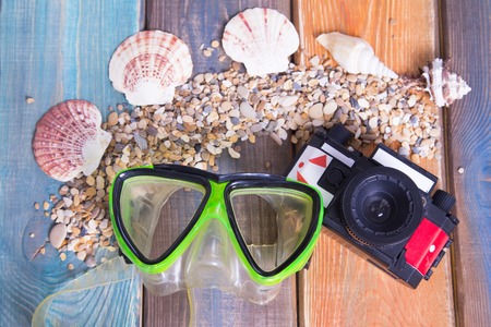 Preparing for vacation, travel or journey top viewの写真素材