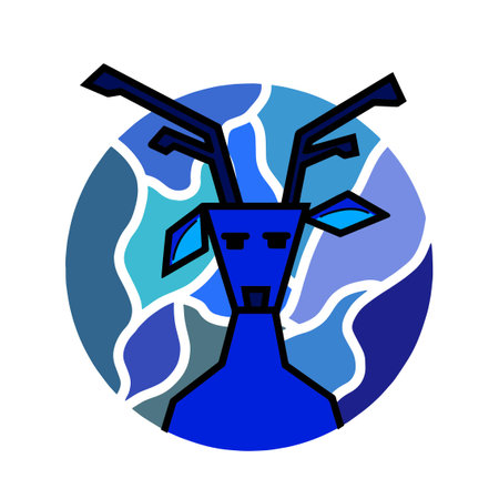 blue deer picture, It's so beautiful picture.のイラスト素材