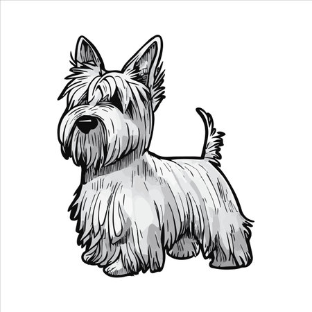 dog picture, Yorkshire Terrier, It's so beautiful.のイラスト素材