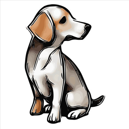 dog picture, Beagle, It's so beautiful.のイラスト素材