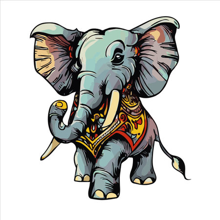Elephant picture, It's so beautiful.のイラスト素材