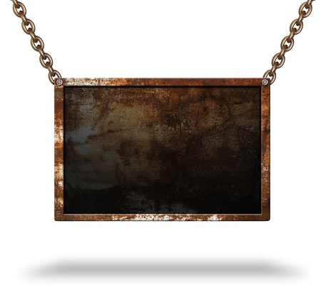 Old signboard with rusted frameの写真素材