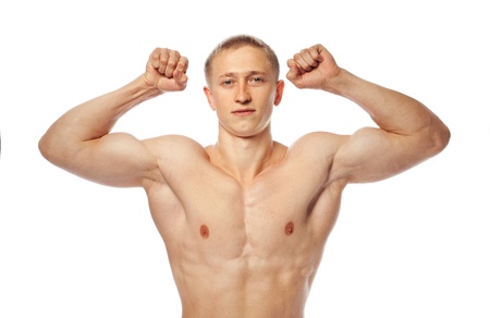 Muscular male torso of bodybuilderの写真素材