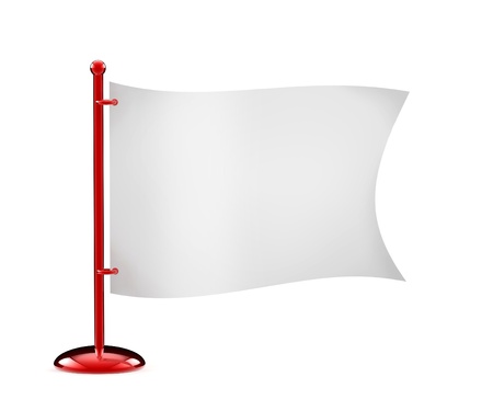Flag white isolated on a white  3D の写真素材