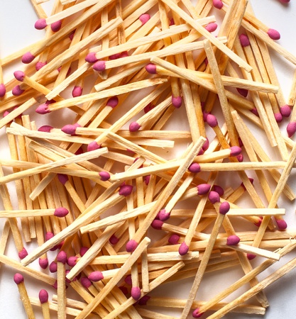 Heap of match as natural backgroundの写真素材