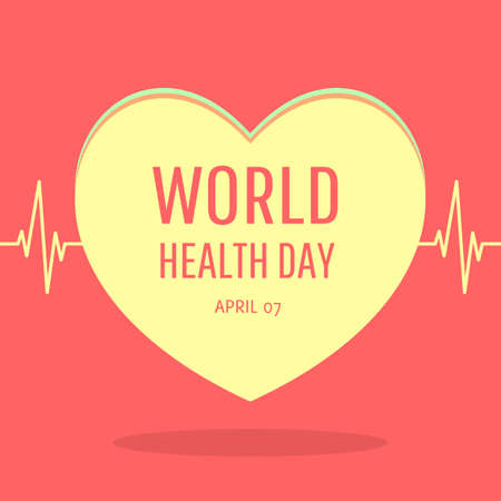 Heart and cardiogram design for world health day.のイラスト素材
