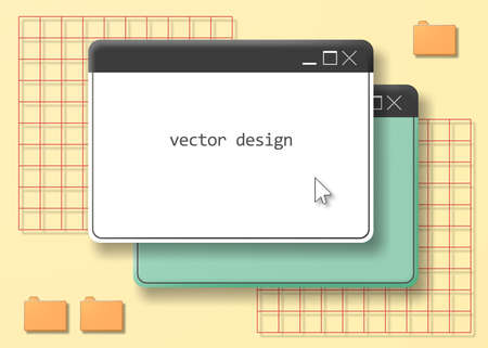 Retro style user interface frame for banners or quotes.のイラスト素材