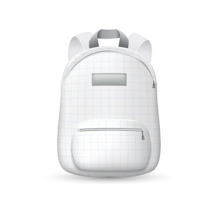 White school bag in a cage like a notebook.のイラスト素材