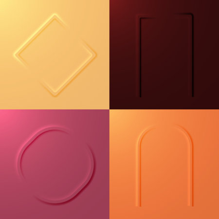 Set of abstract backgrounds with geometric shapes for your product.のイラスト素材