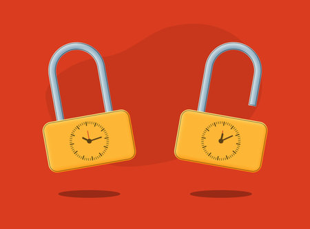 Time lock. Timeout, security concept. vector 3d illustration.のイラスト素材