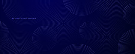 Abstract circular lines glowing on a dark blue background. vector illustration.のイラスト素材