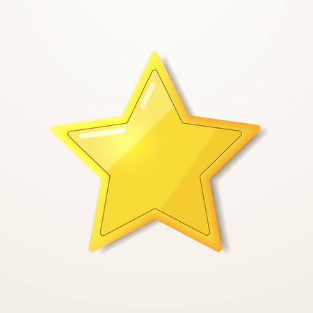 Bright yellow star isolated on a light background.のイラスト素材