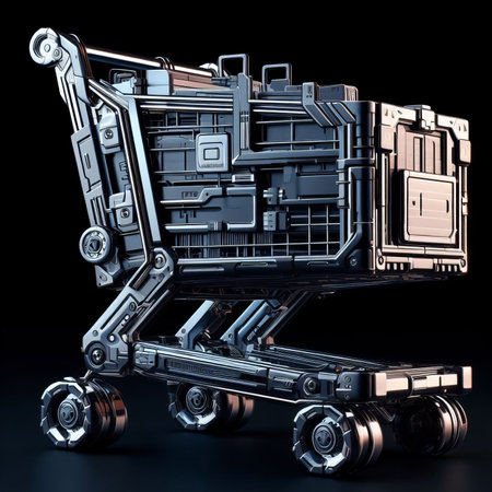 Shopping cart in futuristic style. AI generated.の素材