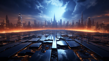 Abstract futuristic background. AI generated.の素材