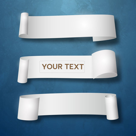 Curled strips of paper for your text. Vector illustration.のイラスト素材