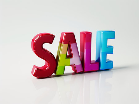 Sale description in bright 3D style. AI generation.の素材
