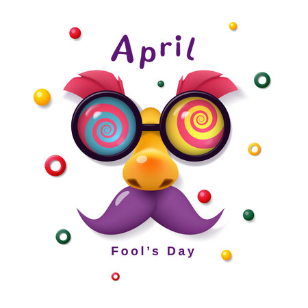 Funny glasses for greeting card, advertising, promotion, poster, flyer, blog, article, marketing, signage, email. Vector illustration.のイラスト素材