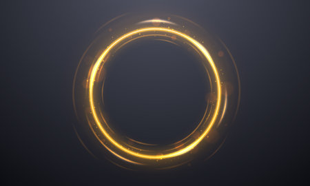 Golden bright color circle. Vector illustration.のイラスト素材
