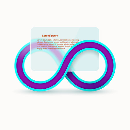 Infinity symbol with empty frame or map for your text. Vector 3d illustration.のイラスト素材