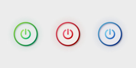 Set of colorful modern buttons with shadows and gradients. Vector illustration.