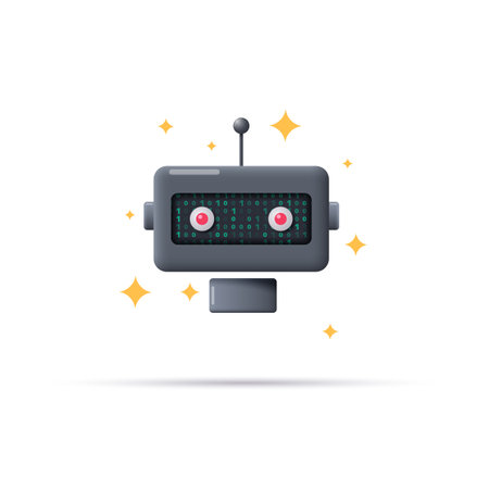 AI chatbot character design for science and business in 3d modern style. Vector illustration.のイラスト素材