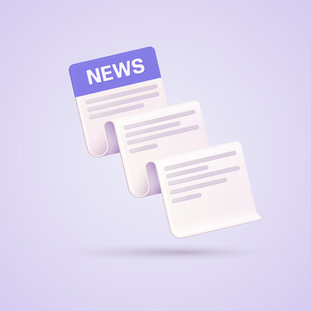 Newspaper with news or news feed. Web page with daily or weekly latest news, information about...