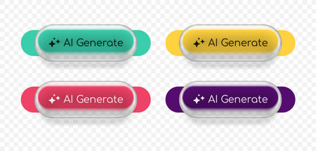 Set of colorful abstract liquid glass morphism elements for user interface design. Vector 3d...