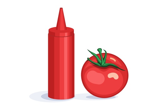 Tomato and ketchup dispenserのイラスト素材