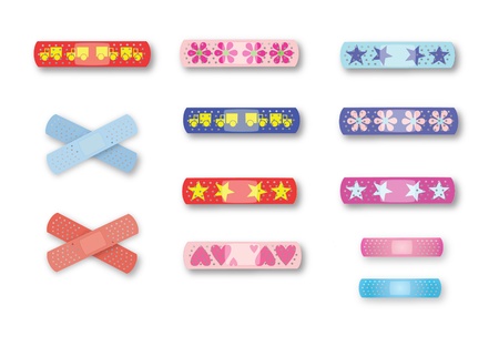 Colorful kids bandagesの写真素材