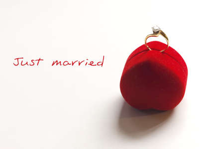 Valentine and Just Married の写真素材