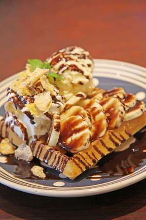 honey toast and chocolate toast sweet, mellow flavor の写真素材
