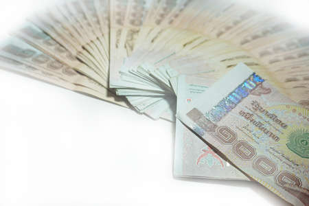 Thailand money banknotes isolated on white background
