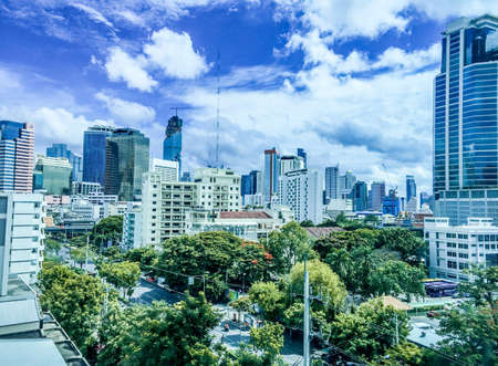 View of skyscrapers at Bangkok, Thailandの写真素材